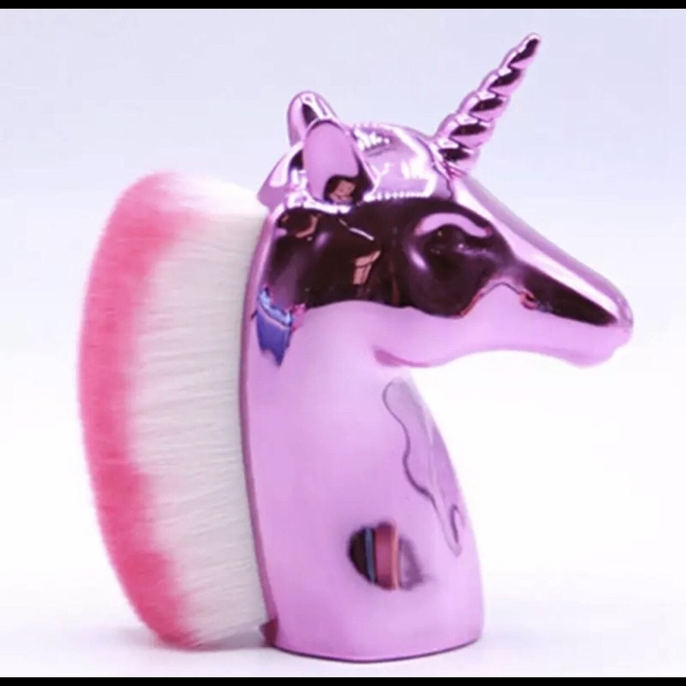 pink unicorn makeup kabuki brush